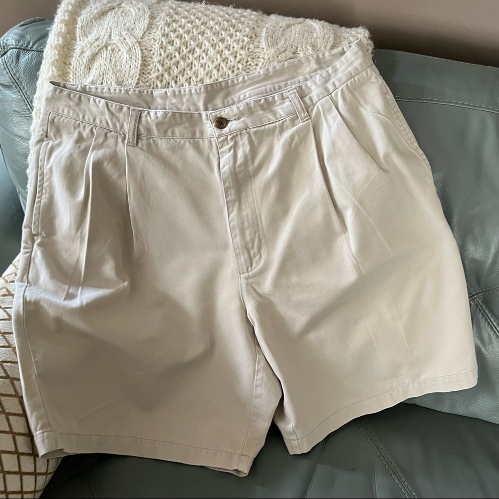 Mens PRESWICK & MOORE Cotton PLEATED Golf CASUAL SHORTS Size 36